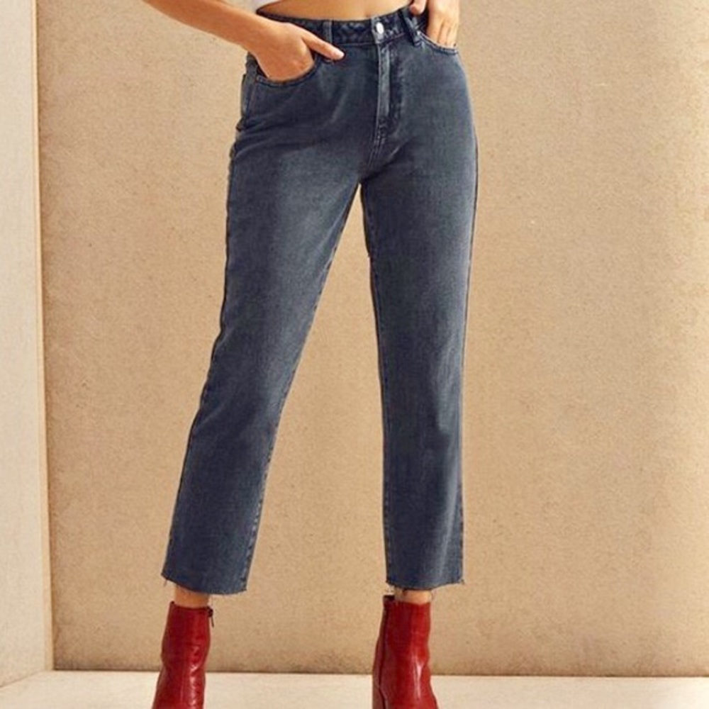 PacSun Mom Jean Raw Hem Blueberry Wash